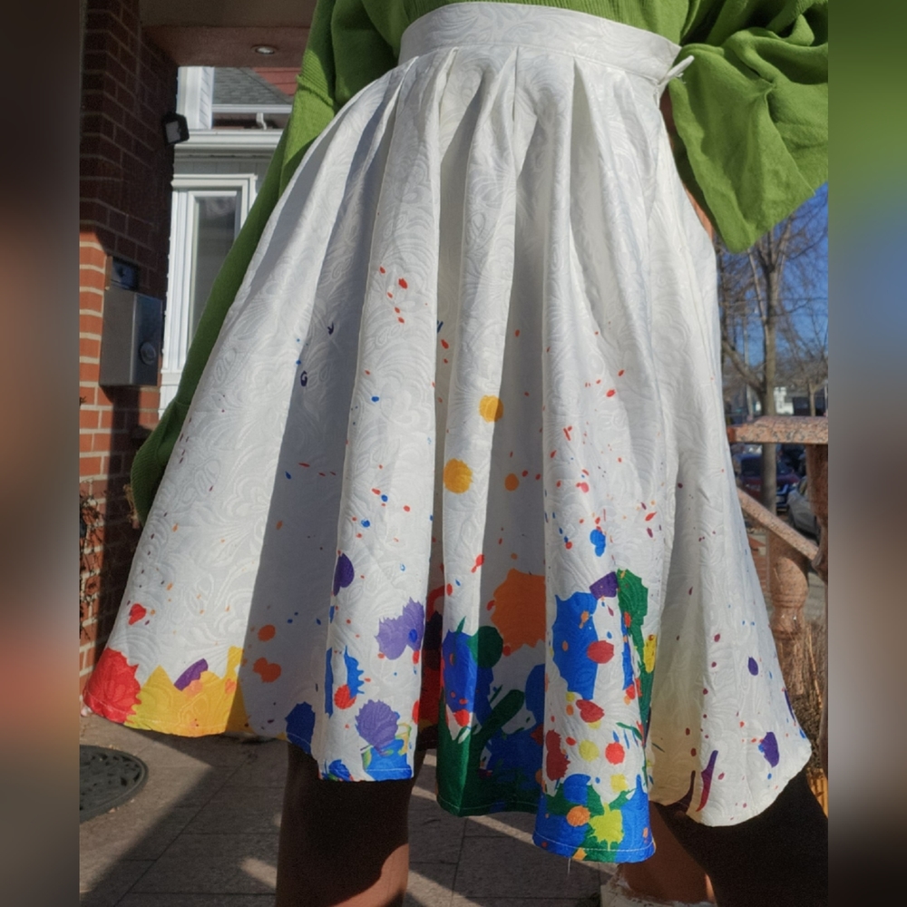 🌈Splash of Happy A-Line Midi Skirt - Picture 3 of 4
